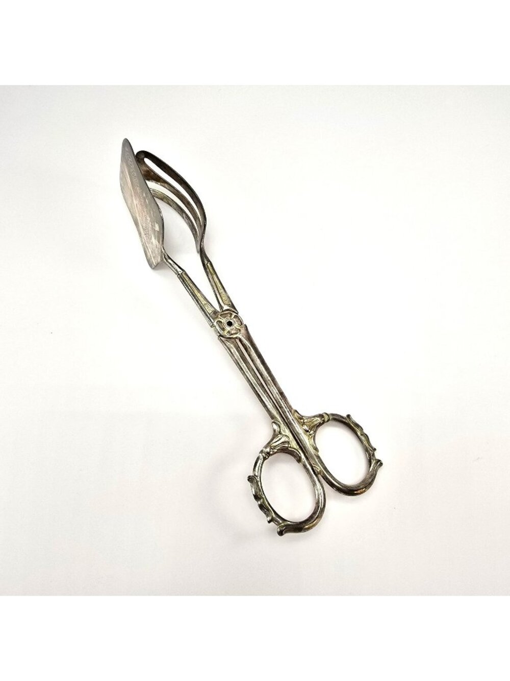 Vintage Taunton Italy Silver-Plated Pastry Tongs Scissor Style VL5061